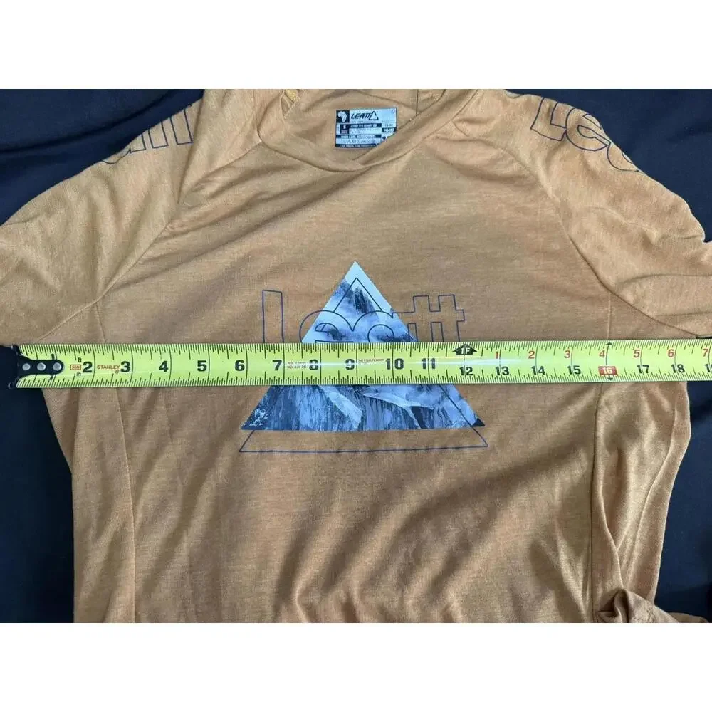 Leatt Shirt Mens Small Brown Suede Jersey MTB Gravity‎ 2.0 Long Sleeve Cycling